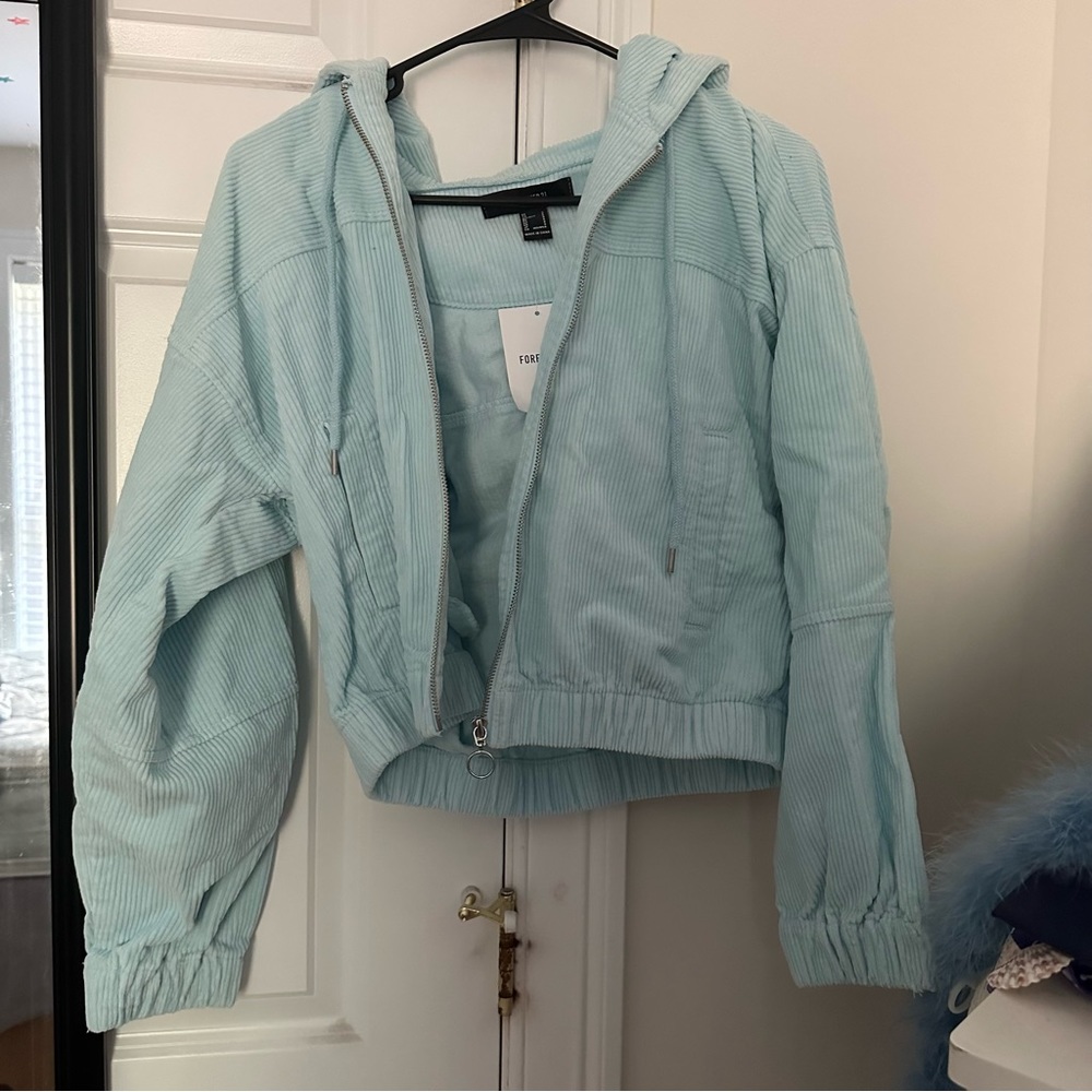 NWT Forever 21 Mint Blue Corduroy Jacket